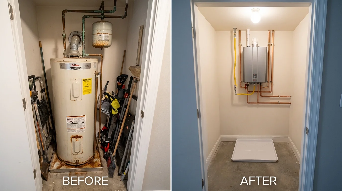 Tank water heater versus wall-mounted tankless unit comparison for Cumberland, KY homeowners